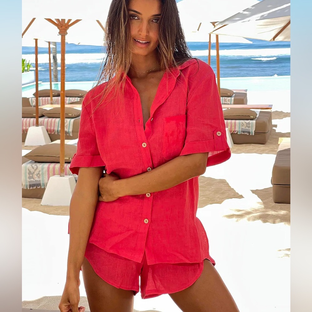 Vetchy - Red Linen Set